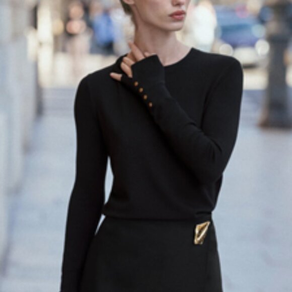 NWT ZARA Basic Plain Knit Sweater Navy Size XL - Picture 3 of 7